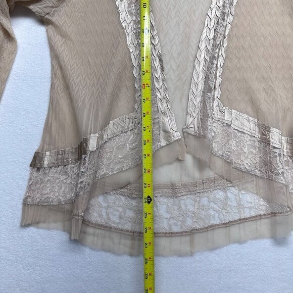 Komarov Womens Sheer Crinkle Open Front Cardigan Size 1X Lace Fairy Feminine - Picture 10 of 11